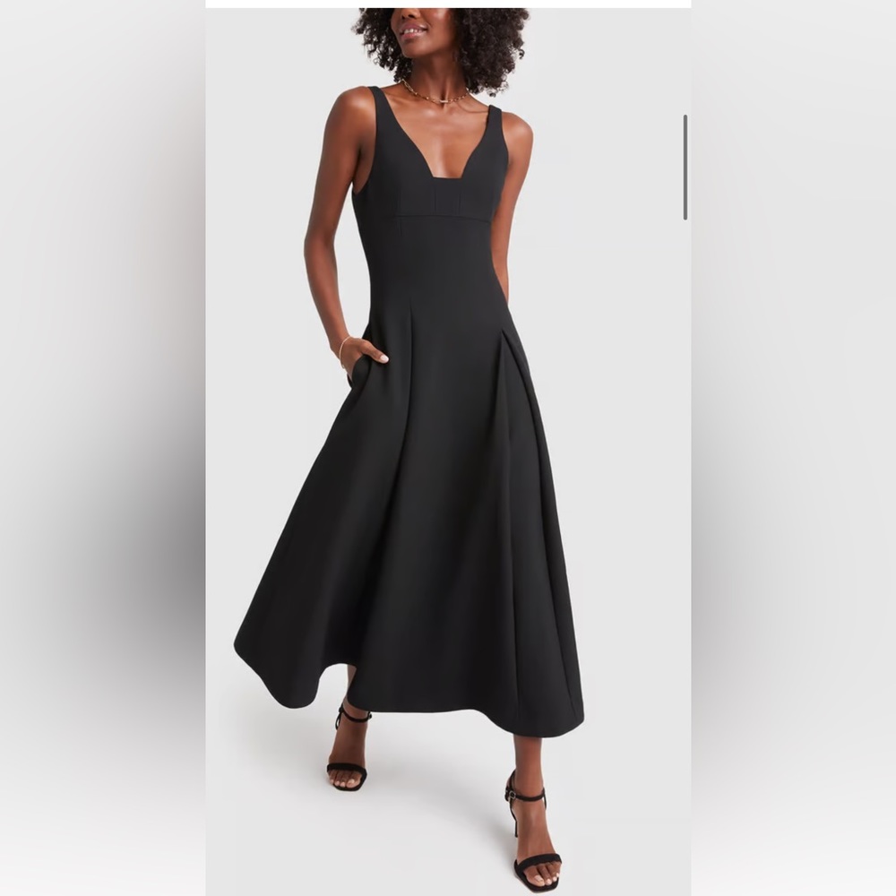 G. Label by Goop size 10 Bronwyn bustier dress black midi a line sleeveless CBK
